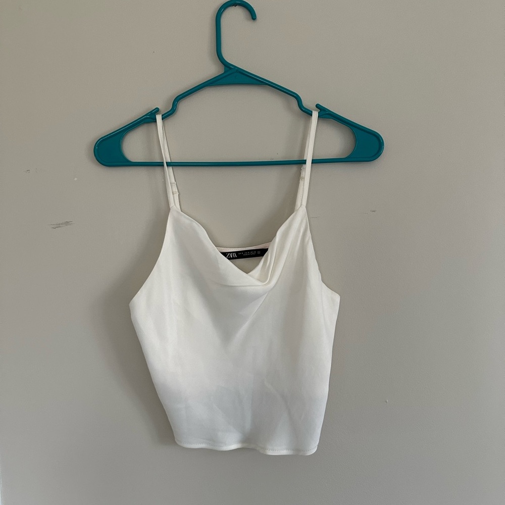 Zara white dress blouse tank top